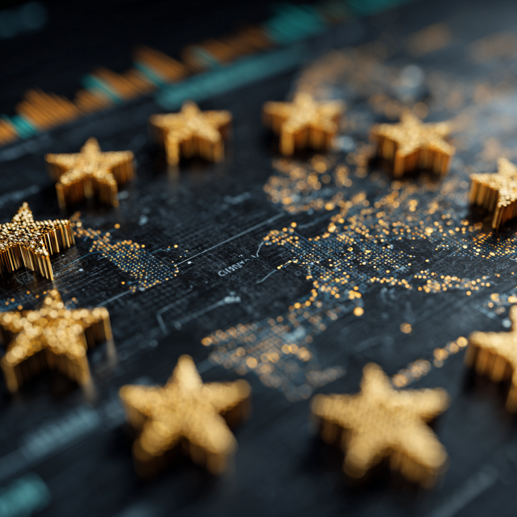 Euro Sterne - symbolisch für ESRS. AI generiert